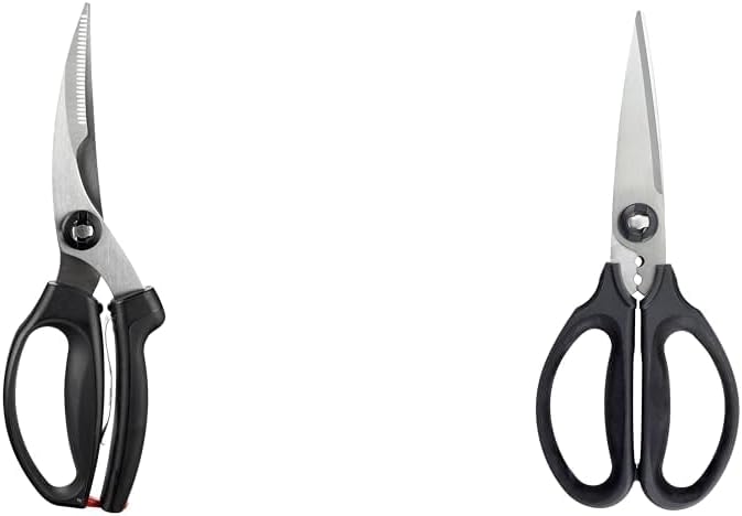 OXO Good Grips Poultry Shears, Black and OXO 1072121 Good Grips Kitchen and Herb Scissors, Black