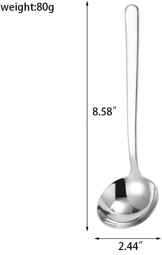 Small Ladle 8.6 Inch Gravy Ladle 18/8 Stainless Steel Ideal for Serving Soup Sauce Set of 2,Silver