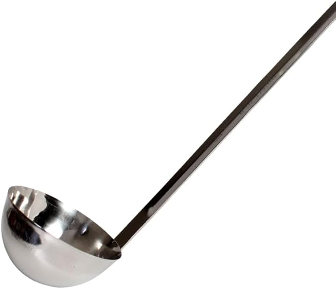 TrueCraftware- 6 oz Stainless Steel Ladle with Long Hooked Handle- Kitchen Ladle Best Kitchen Accessories for Cooking and Serving Spoon for Soup Chili Gravy Salad Dressing and Pancake Batter