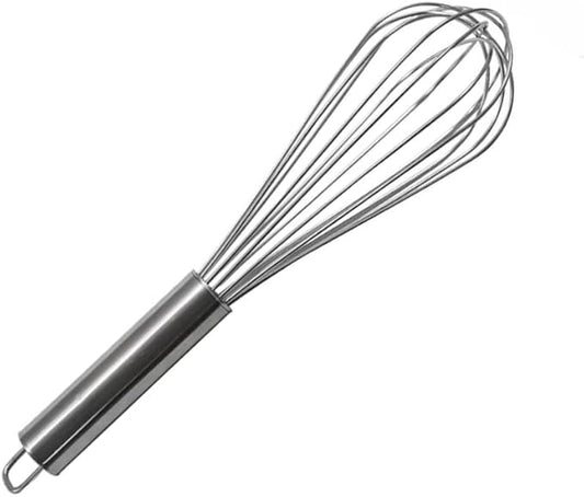 Hand Blender Wire Whisk, Stainless Steel Balloon Egg Beater, Prime Whisker for Kitchen, Whisker for Cake Mixing, Whizzy Whisk with Pipe Handle for Blending, Beating, Stirring (Small)