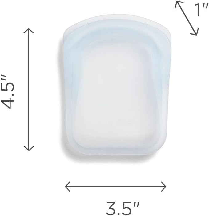 Stasher Silicone Reusable Storage Bag, Pocket Bag, Microwave, Dishwasher, Oven, Freezer Safe, Sous Vide, Eco Friendly, Leak-free, Food-safe Silicone, Reusable Snack Bags for Travel, 4 oz, Aqua