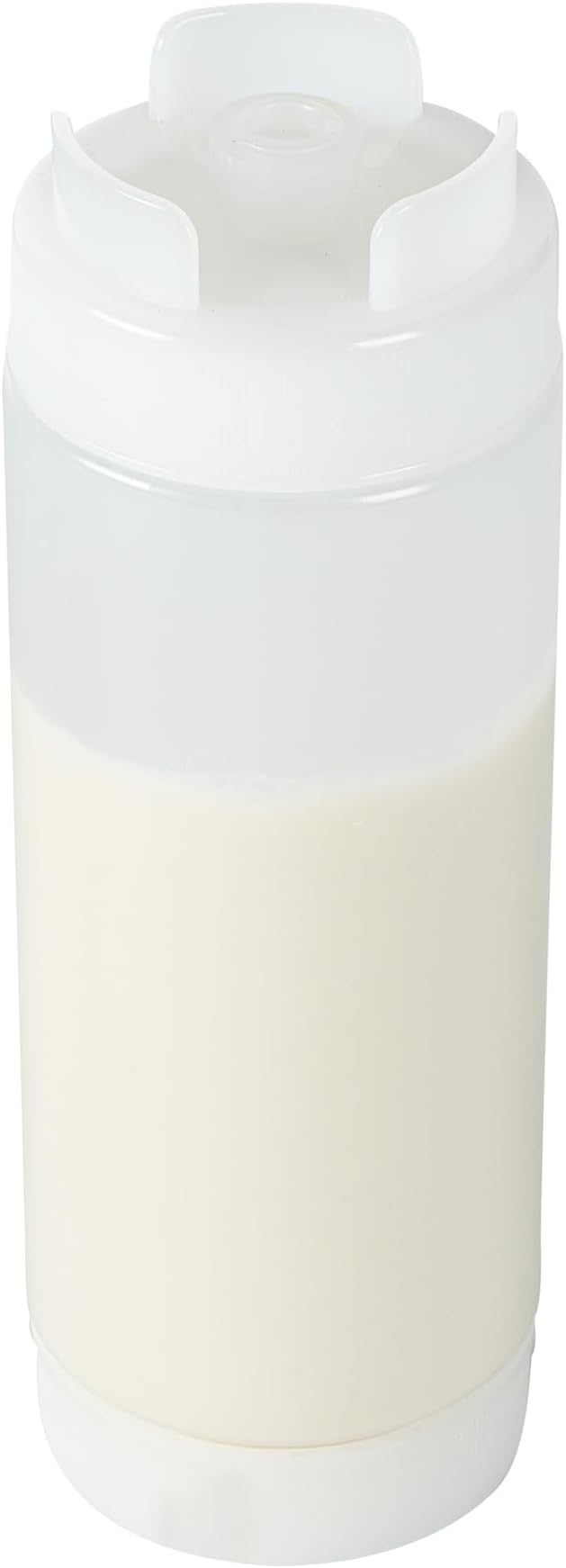 Restaurantware Plastic Squeeze Bottle 20 oz Refillable Condiment Bottle Large Valve Dishwashable Clear Inverted Sauce Dispenser For Thick Condiments, Dressings, Batter, Sour Cream, And Syrups