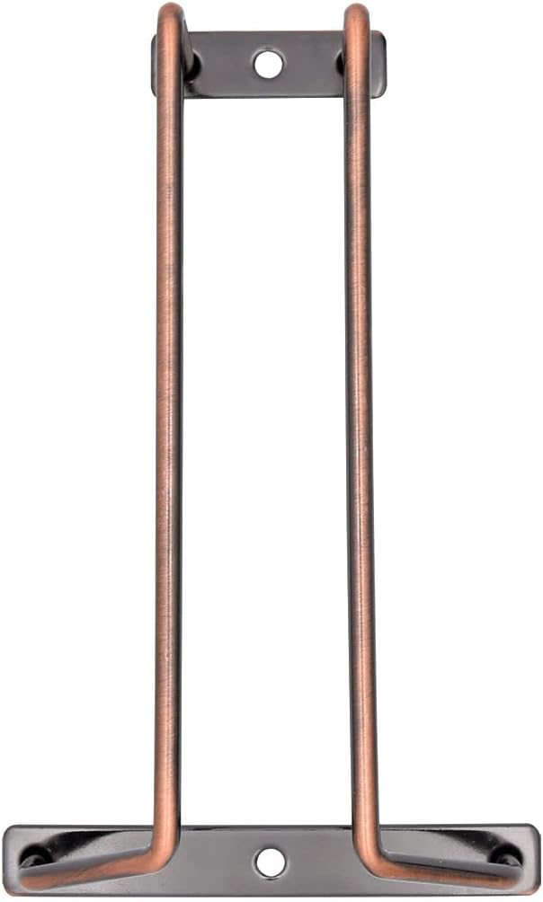 7-Inch Red Copper Wine Glass Rack - Under Cabinet Stemware Wine Glass Holder for Bar Kitchen (1 Rows, 3 Pack)