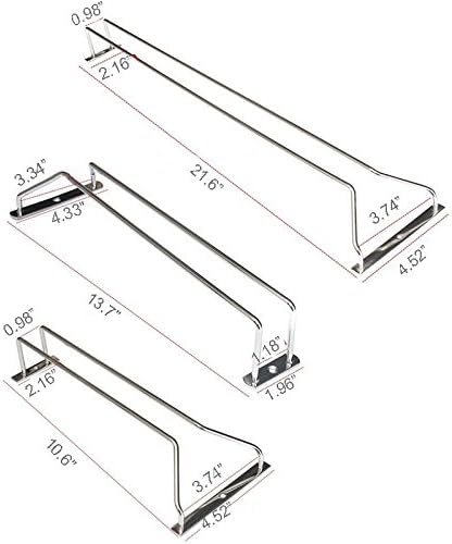 Wine Glass Rack,Stainless Steel Chrome Finish Under Cabinet Hanging Stemware Holder with Screw For Kitchen/Bar/Restaurant (21.6"/55cm)