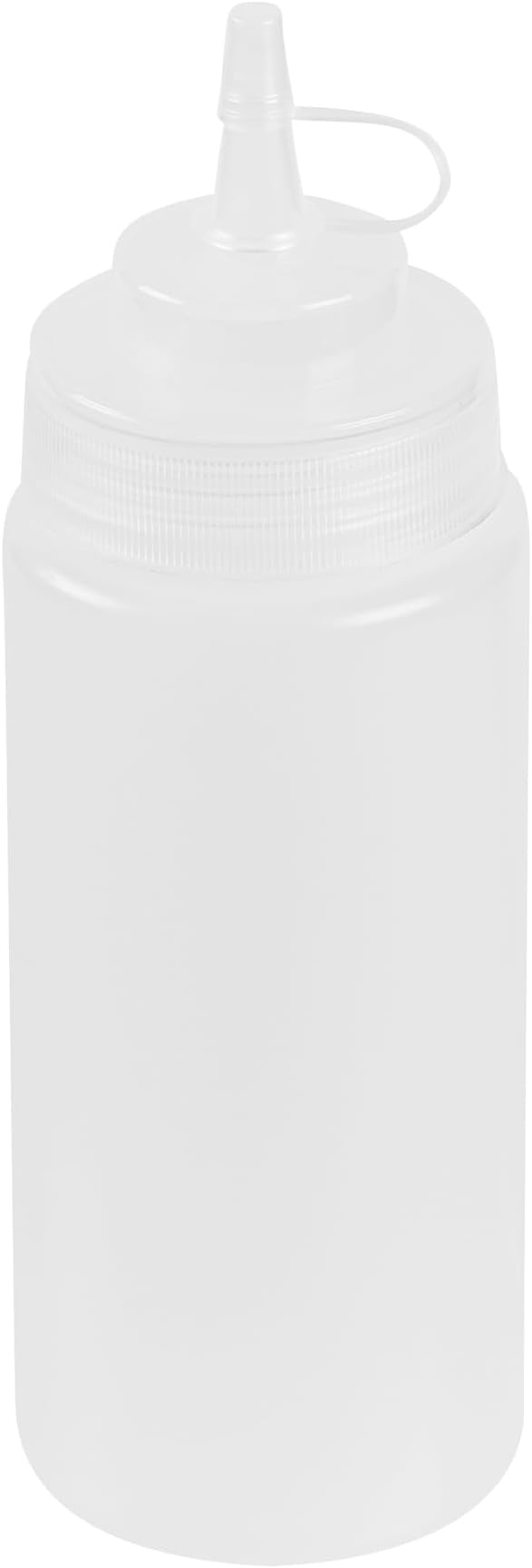 Restaurantware Plastic Squeeze Bottle 16 oz Wide Mouth Condiment Bottle With Cap Reusable Dishwashable Clear Sauce Dispenser For Syrups, Ketchup, Mustard, Oil, Dressing, Honey, Art And Craft