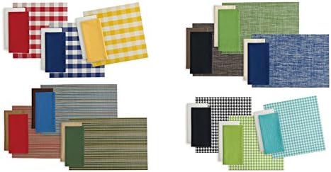 DII PVC Tabletop Collection Placemat Set, Rectangle, 13x17.25, Fig Green, 6 Piece