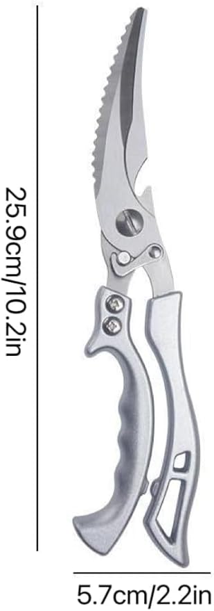 Heavy Duty Stainless Steel Kitchen Scissors, Professional Cooking and Poultry Shears for Bones, Turkey, Meat, Fish and Vegetables, 2-Pack