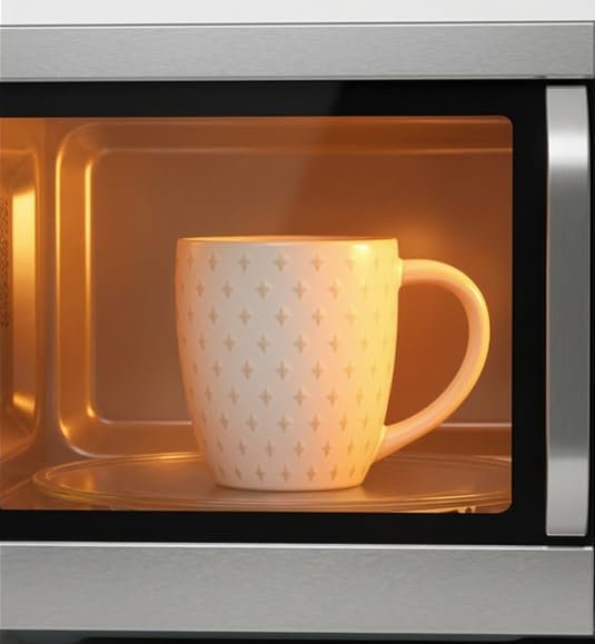 14 oz Ceramic Coffee Mugs Set of 4 - White Stoneware Cups with Large Handle - Microwave & Dishwasher Safe Mugs for Tea, Coffee, Latte - Premium Kitchen & Housewarming Gift Set