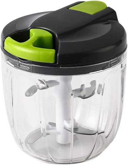 Manual Food Chopper Vegetable Processor, Portable Hand Pull String Garlic Mincer Onion Chopper Cutter for Veggies, Ginger, Fruits, Nuts Kitchen Cooking, Herbs, etc., 900ml, Kitchen Cooking Tool