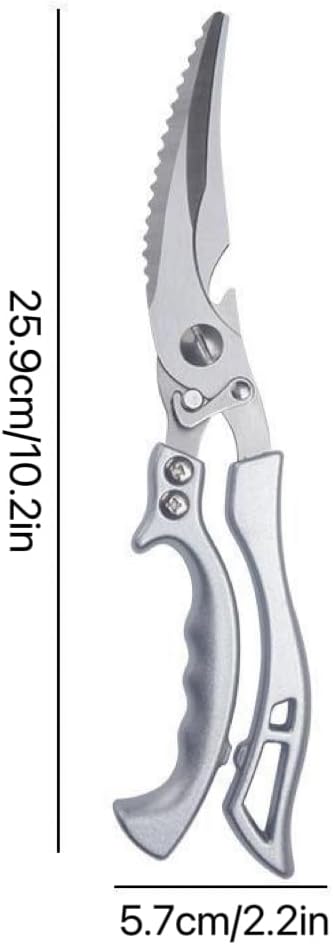 Heavy Duty Stainless Steel Kitchen Scissors, Professional Cooking and Poultry Shears for Bones, Turkey, Meat, Fish and Vegetables, 1-Pack