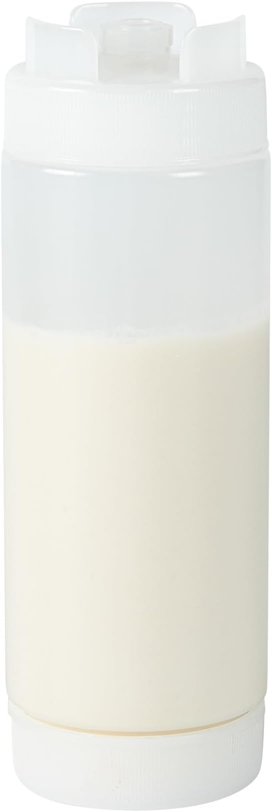 Restaurantware Plastic Squeeze Bottle 20 oz Refillable Condiment Bottle Large Valve Dishwashable Clear Inverted Sauce Dispenser For Thick Condiments, Dressings, Batter, Sour Cream, And Syrups