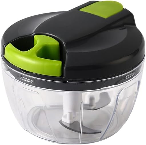 Vegetable Chopper Manual Food Processor, Portable Hand Pull String Garlic Mincer Onion Cutter for Veggies, Ginger, Fruits, Nuts Kitchen Cooking, Herbs, etc., 500ml, Kitchen Cooking Tool