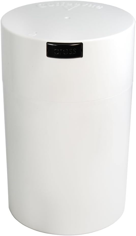 Coffeevac 1LB – Patented Airtight Container with Degassing Valve | Multi-use Vacuum Container Works as Smell Proof Containers for Ground Coffee and Coffee Bean Containers. White