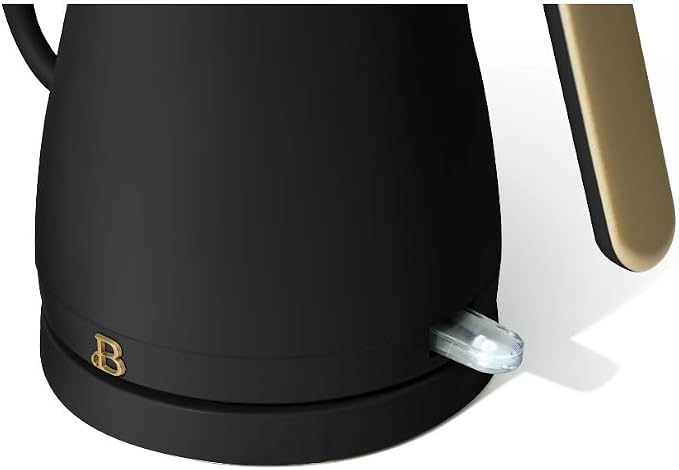 Beautiful Electric Gooseneck Kettle, 1 Liter, 1200W, Stainless Steel Interior, Fast Boil, Precision Pour Spout, Auto Shut-Off & Boil-Dry Protection (Black)