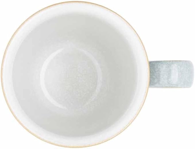 Denby - Elements Light Grey Coffee Mug Set of 4-330ml Stoneware Ceramic Tea Mug Set For Home & Office - Dishwasher Safe, Microwave Safe - Pale Grey, White - Chip Resistant