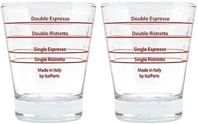 VIA CREMA Espresso Shot Glass (2 Pieces) Coffee Shot Glass Cups Espresso Measuring Shot Glass Coffee Shot
