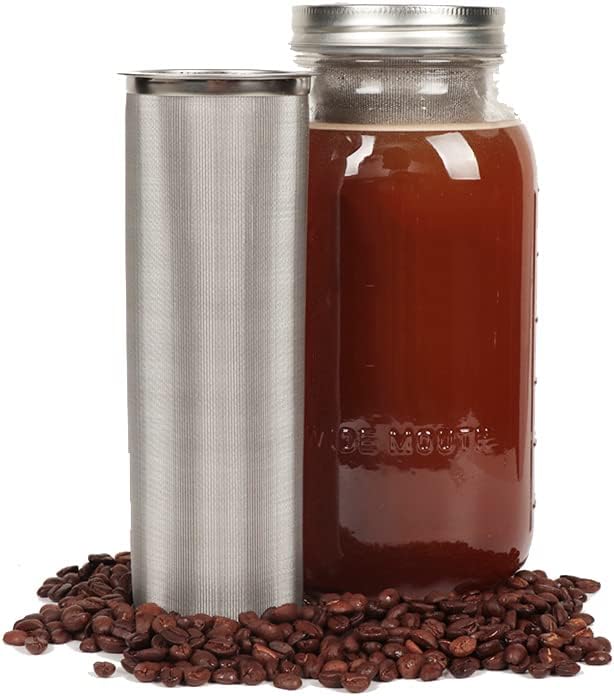 Cold Brew Coffee Maker Filter for 2Quart/64ounce Wide Mouth Mason Jar-Iced Coffee&Tea&Fruit Maker (Jar NOT Included)