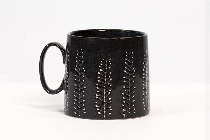 House Beautiful Versatile Classic Stoneware Mug Set - 20 oz, Set of 4 (Timeless Impressions)