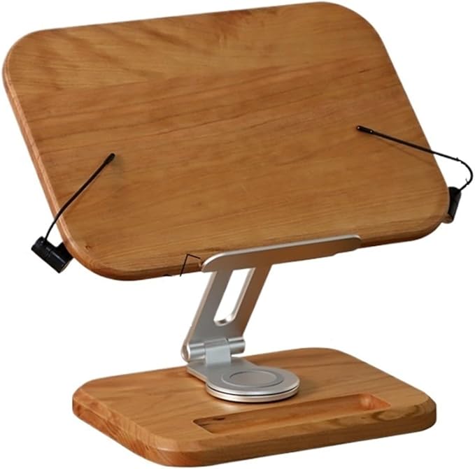 Book Stand Book Holder Tray Black Walnut Wooden Bookcase Desktop Reading Frame Student Reading Stand Bookclip Fixed Book Reading Frame Black Livable Rotating Reading Stand Cookbook Stand for Kitchen (
