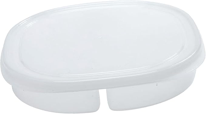 Yosoo 4 Grid Food Storage Container Transparent Fridge Organizer with Lid for Onion Ginger Garlic