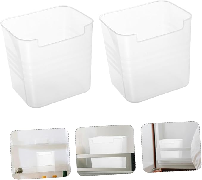 KOMBIUDA 3pcs Transparent Refrigerator Side Door Storage Bins Multifunctional Organizers for Fridge and Pantry Clear Containers for Easy Food Organization