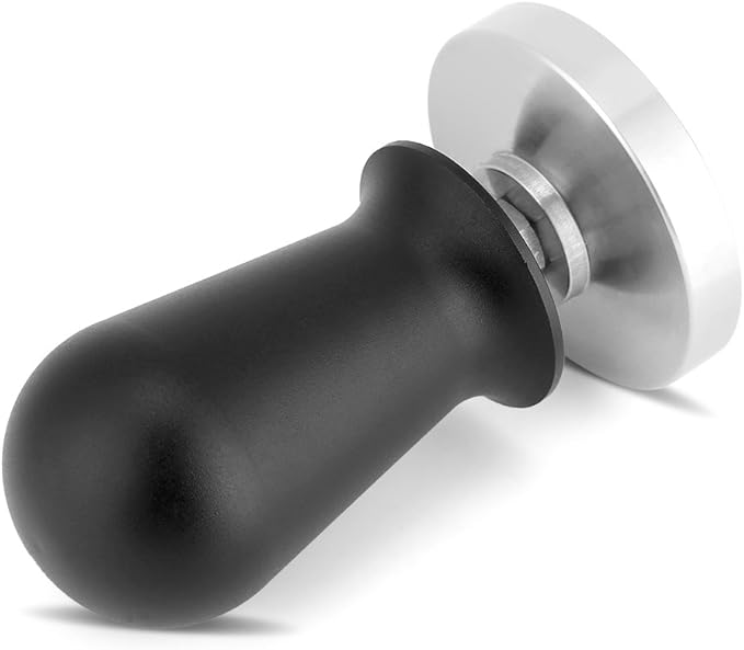 Coffee Tamper, 58mm Stainless Steel Flat Base Tamper Tool, Duty 304 SS with Ergonomic Aluminum Handle, for 58mm & 51mm Portafilters to Press Ground Beans in Kitchen or Coffee