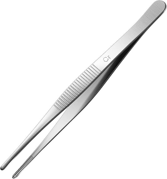 Aniso 6 Inches Stainless Steel garden tweezers | Precision Serrated, Non-slip handle For Hand-Made，succulent，Pick up an ice cube Kitchen and Dining Room
