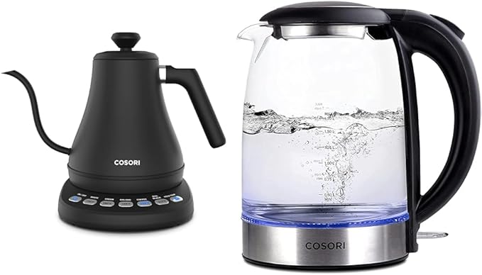 COSORI Electric Gooseneck Kettle with 5 Variable Presets, Pour Over & Coffee Kettle, 1.7L/1500W, Stainless Steel Inner Lid & Filter