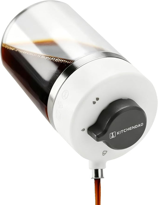 KITCHENDAO Precision Pour Glass Soy Sauce Dispenser with 3 Modes, Drip-free Spout, Two Adjustable Flowing Speed, 6 oz Oil Dispenser Bottle for Kitchen, Borosilicate Glass Olive Oil Bottle for Cooking