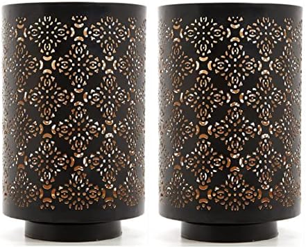 Hosley Set of 2 Diamond Cut Candle Holders Elegant 8 Inch Height Stands for Timeless Ambiance and Versatile Styling Dazzle Your Decor
