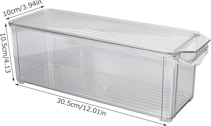 Fdit Clear Plastic Storage Bin with Lid - Large Capacity Food Grade Organizer for Pantry, Kitchen, Bathroom, Freezer, Transparent Stackable Container for Food, Toys, (Narrow high