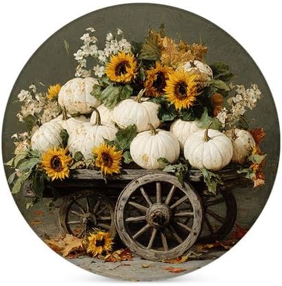 Pumpkin Coasters Set of 6, 4inch Coasters for Drinks Absorbent Stone with Holder Fall Decorations Ceramic Drink Coaster for Tabletop Protection, Coffee Table Decor for Home Decor