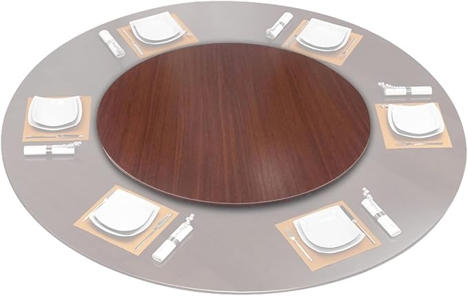 Large Wooden Turntable Lazy Susan, Round Table Service Tray 50/60cm, Dining Table Top Serving Plate, 360° Wood Serving Tray, Lazy Susan Turntable Rotating Serving Board, For Dining Table, Easy To Shar