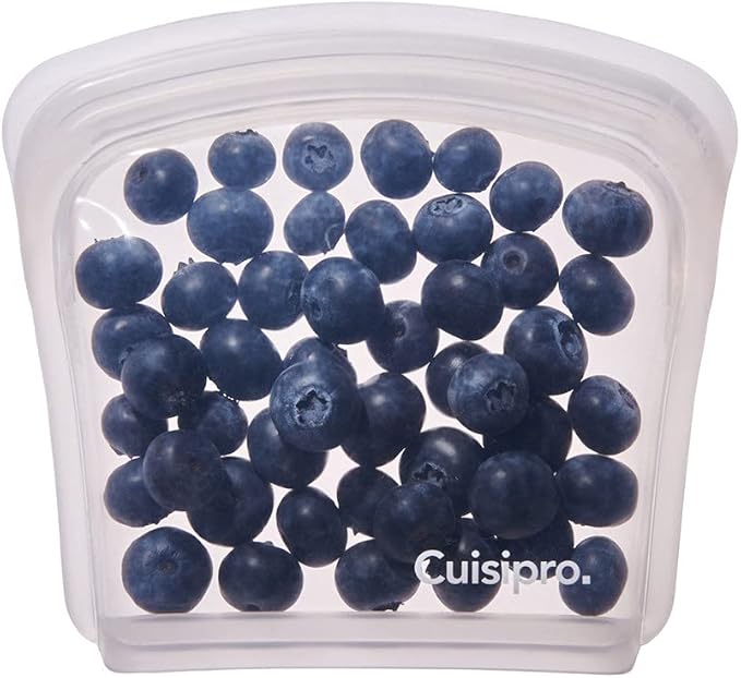 CUISIPRO Silicone Reusable Leakproof Bags Set of 2, Clear, 200ml/6.75oz