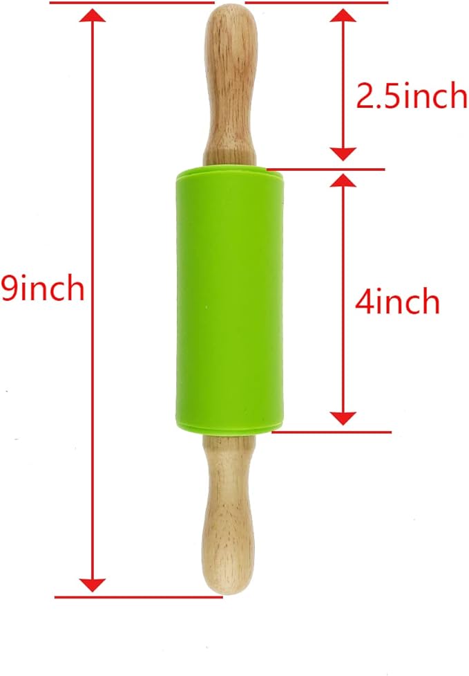 4 Pack Small Rolling Pin for Kids, Kids Rolling Pin for Home Kitchen (9 Inch)