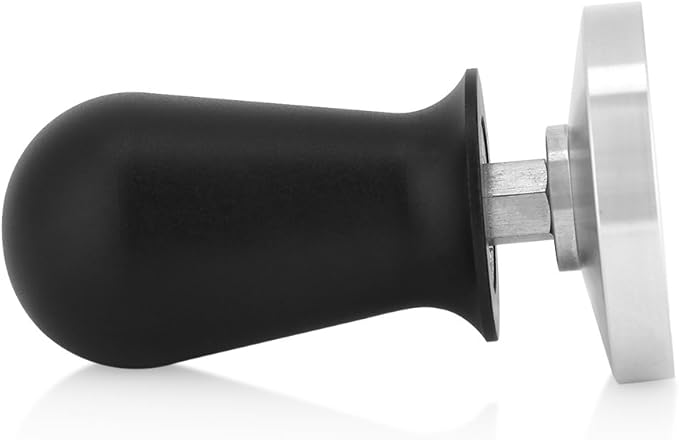 Coffee Tamper, 58mm Stainless Steel Flat Base Tamper Tool, Duty 304 SS with Ergonomic Aluminum Handle, for 58mm & 51mm Portafilters to Press Ground Beans in Kitchen or Coffee