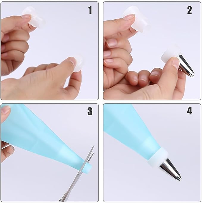 Dr.Pedi 8 Pieces Piping Bags and Tips Set 6 Icing Tips Icing Piping Nozzles Set Frosting Bags Ties Cupcake Decorating Kit Cupcake Pastry Tool