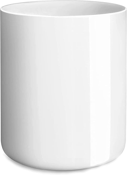 LATCHHOOK White utensil holder for Countertop, Glossy White Ceramic Utensil Holder for Kitchen Counter Easy to Clean, Modern Small Cooking Utensil Holder Spatula Crock for Décor, 4.5×6.4 IN