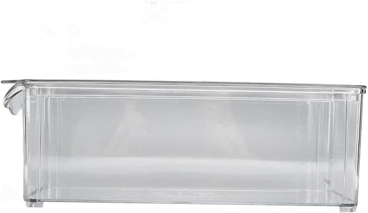 AYNEFY Clear Organizing Bin Storage Boxes Food Grade Plastic Pantry Storage Bin Multifunction Portable Durable for Kitchen Bathroom Cabinet Clear Organizing Large Capacity (Narrow and tall (with lid))