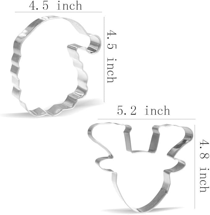 Giant Christmas Cookie Cutter Set - 5 Piece - Stainless Steel