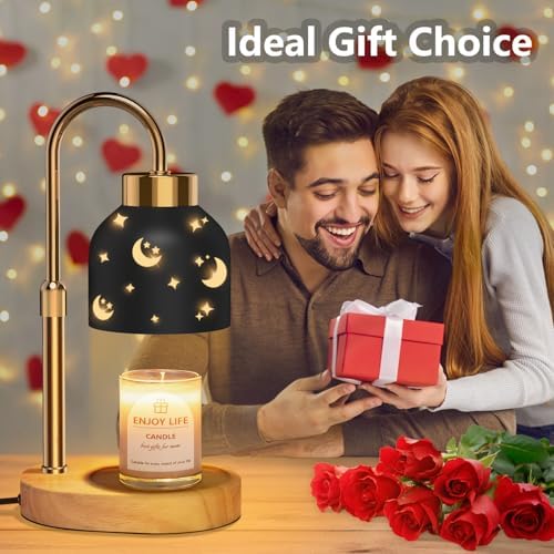 seenlast Candle Warmer Lamp with 2 Bulbs, with Dimmer Adjustable Height,Mothers Day Gifts,Vintage Home Decor,2/4/8H Timer