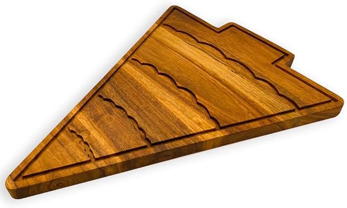 Affinity Decor Organic Acacia kitchen Cutting Chopping Charcuterie Board Platter for Butcher Block Cheese and Vegetables (Christmas Tree with Curved Groove 13.5"L x 10.8"W)