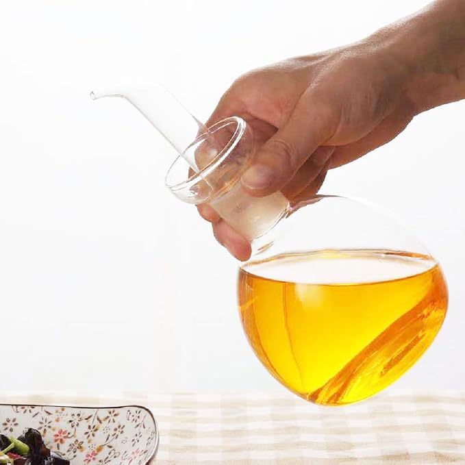 18 oz / 540 ml Glass All-Purpose Cruet, Glass Oil Decanter and Cruet (Spherical-18 oz)