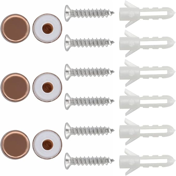 7-Inch Red Copper Wine Glass Rack - Under Cabinet Stemware Wine Glass Holder for Bar Kitchen (1 Rows, 3 Pack)