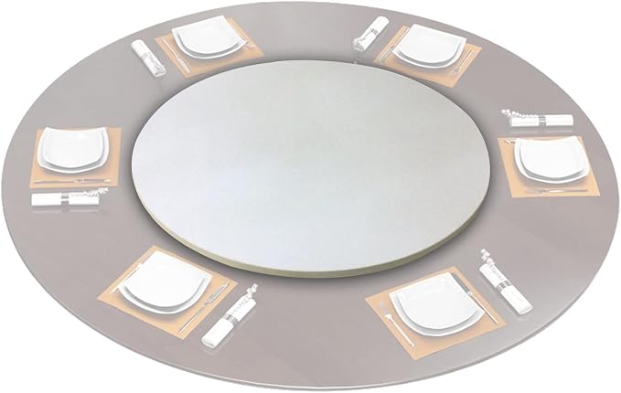 Large Wooden Turntable Lazy Susan, Round Table Service Tray 50/60cm, Dining Table Top Serving Plate, 360° Wood Serving Tray, Lazy Susan Turntable Rotating Serving Board, For Dining Table, Easy To Shar