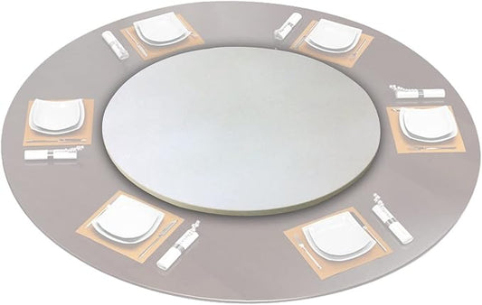 Large Wooden Turntable Lazy Susan, Round Table Service Tray 50/60cm, Dining Table Top Serving Plate, 360° Wood Serving Tray, Lazy Susan Turntable Rotating Serving Board, For Dining Table, Easy To Shar