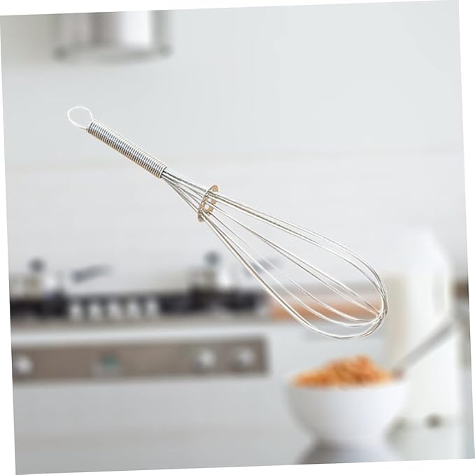 Mobestech Stainless Steel Handheld Balloon Whisk Manual Egg Frother Cooking Utensil for Home and Kitchen Use for Whisking Blending and Beating