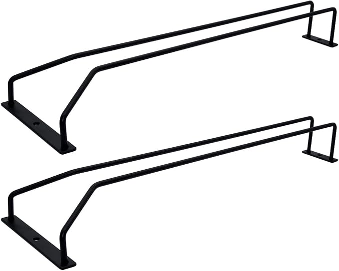 40cm Black Wine Glass Rack, Stemware Rack, Wire Hanging Rack, Under Cabinet Metal Wine Glass Holder 2 Pack