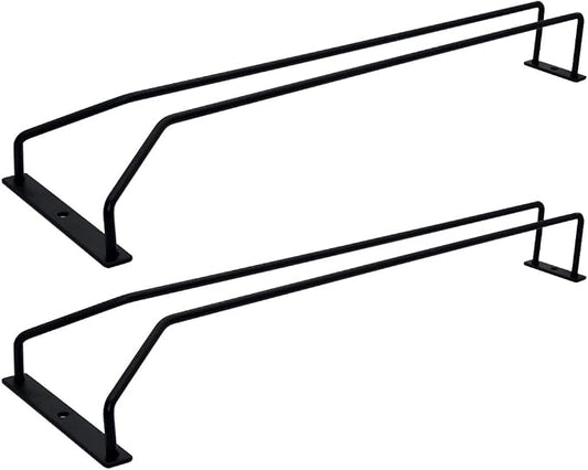 40cm Black Wine Glass Rack, Stemware Rack, Wire Hanging Rack, Under Cabinet Metal Wine Glass Holder 2 Pack