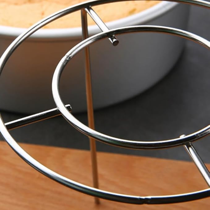 VOSAREA Round Cake Cooling Rack Stand - Stainless Steel Upside Down Cake Holder for Chiffon Cakes - Ideal for Baking and Cooling and Stylish Kitchen Essential